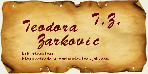 Teodora Žarković vizit kartica